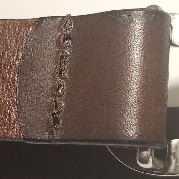 90s D&G Dolce & Gabbana Ladies Silver Metal Belt Buckle Genuine Leather S-8.5 - Picture 7 of 11